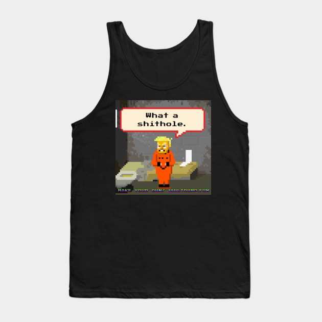 8-bit Donald Trump in Prison Tank Top by President Pixelhead